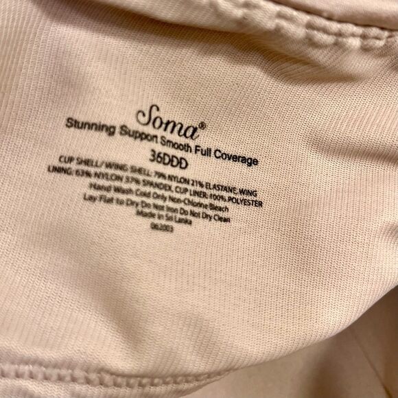 SOMA Intimates Rose Pink 36DDD  Stunning Support Smooth Full Coverage Bra - Picture 5 of 5